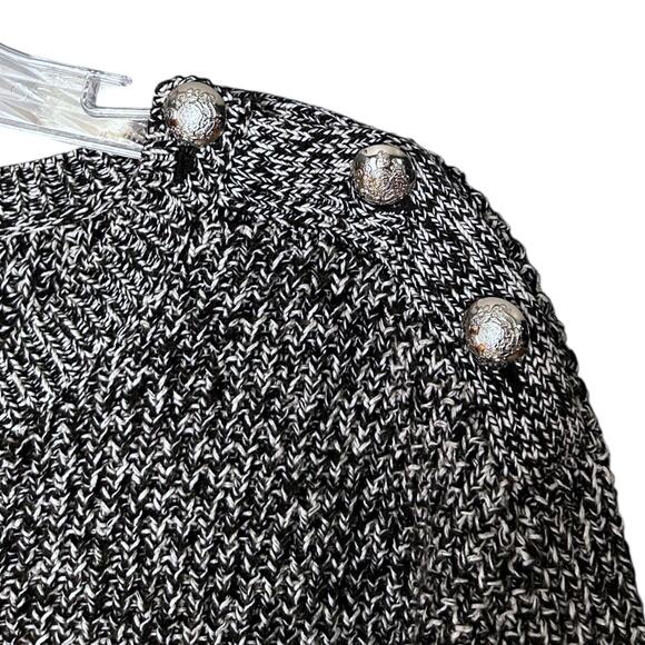 Lauren Ralph Lauren Marled Knit Crewneck Sweater Women's XL Grey Button Accents - Picture 3 of 6